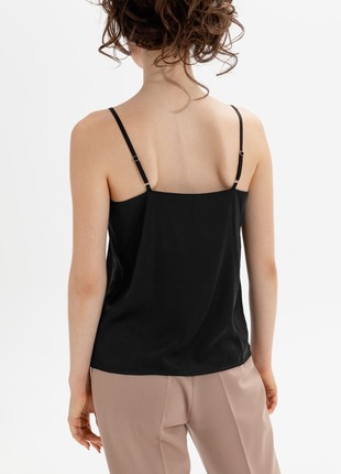 Black silk top with thin straps3 photo