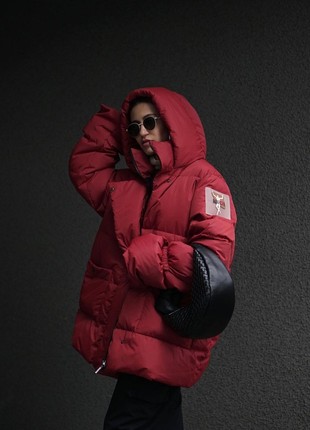 Puffer coat “Winterfall” red1 photo