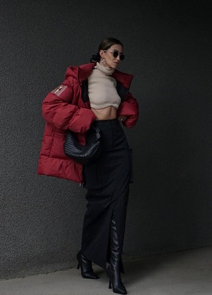 Puffer coat “Winterfall” red3 photo