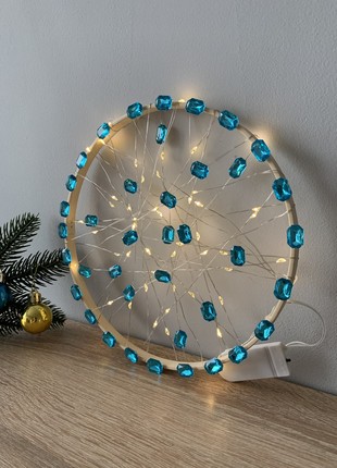 Lamp with blue diamonds, room decoration, original home lighting7 photo
