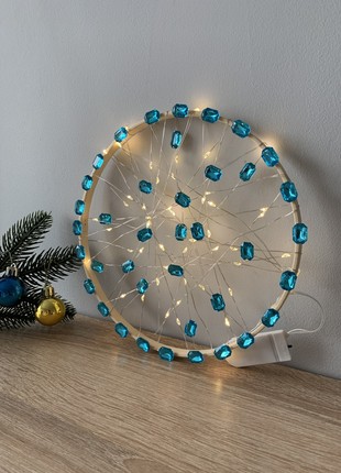 Lamp with blue diamonds, room decoration, original home lighting8 photo