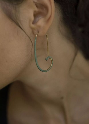 SNAKE OVAL HOOPS WITH PATINA2 photo