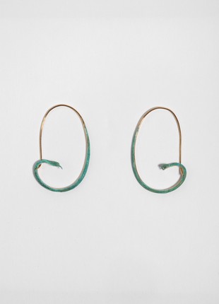 SNAKE OVAL HOOPS WITH PATINA1 photo