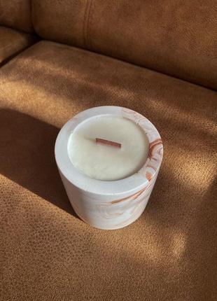 Soy candle marble brown2 photo