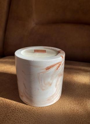 Soy candle marble brown1 photo