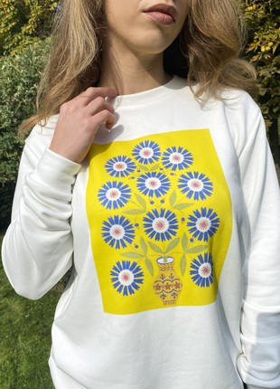 Sweatshirt “I give blue cornflowers to Ukraine”2 photo
