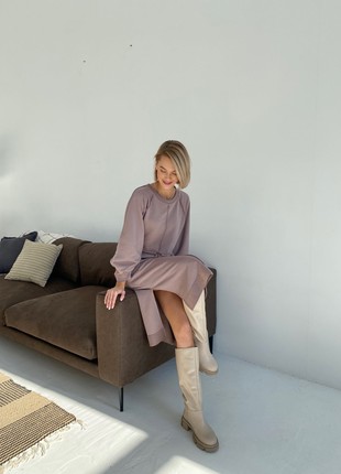 The dress with slits on the sides and a drawstring at the waist is mocha4 photo