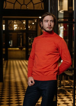 Men's merino wool terracotta golf2 photo