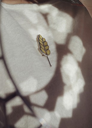 Stained-glass brooch Ukrainian spikelet, Shestopalivka3 photo