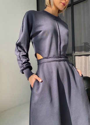 Gray dress with cutouts at the waist4 photo