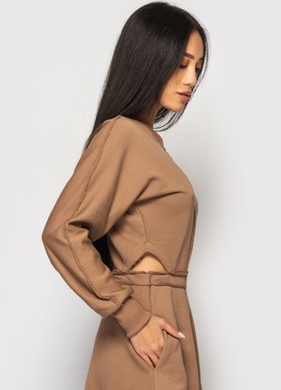 Brown dress with cutouts at the waist4 photo