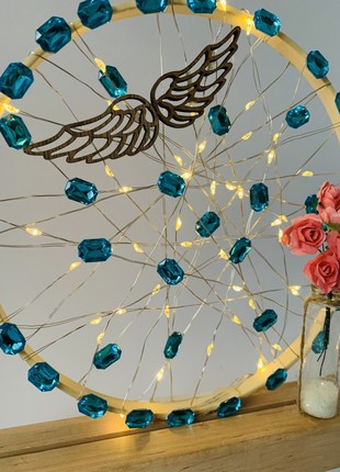 Lamp with flowers, original home decor, table decoration2 photo