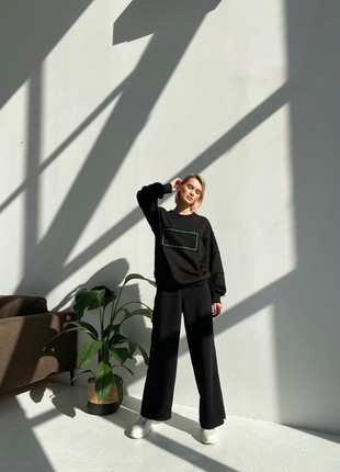 Black sweatshirt with embroidery4 photo