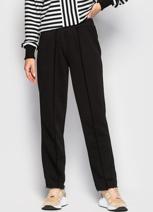 Black straight trousers with arrows1 photo