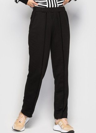 Black straight trousers with arrows2 photo