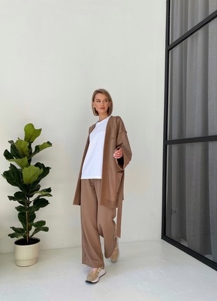 Wide trousers with patch pockets light brown4 photo