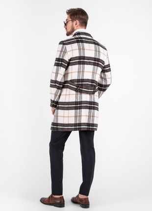 Brown checked wool coat3 photo