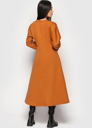 Warm midi dress with one-piece sleeves toffee6 photo