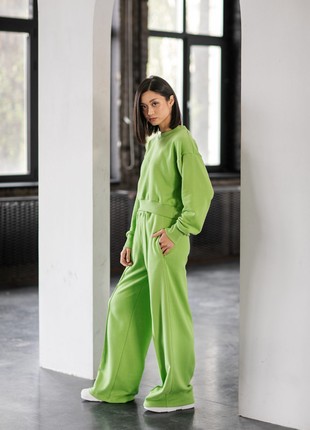 Wide pants with arrows green tea4 photo