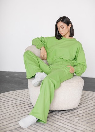 Wide pants with arrows green tea5 photo