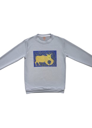 Sweatshirt “The young lion broke the oak tree and rejoices”2 photo