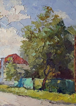Oil painting House with a red roof Serdyuk Boris Petrovich nSerb3164 photo