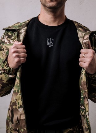 Men's sweatshirt with embroidery "Classic tryzub" black3 photo
