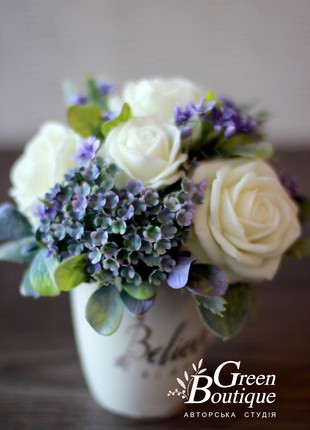Interior bouquet in a ceramic cup2 photo