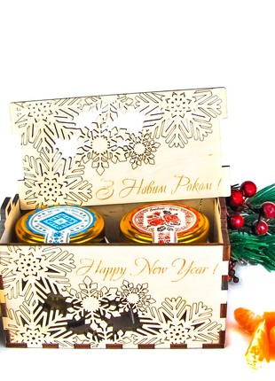 Honey gift set NEW YEAR COMPLIMENT #2 Ukrainian souvenir