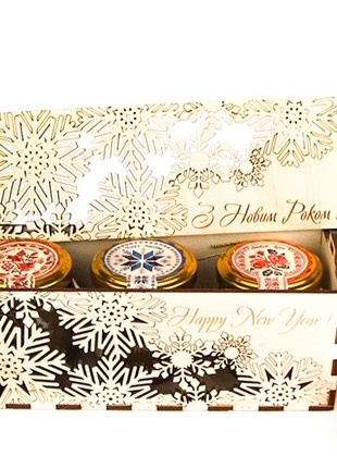 Honey gift set NEW YEAR COMPLIMENT #3 Ukrainian souvenir
