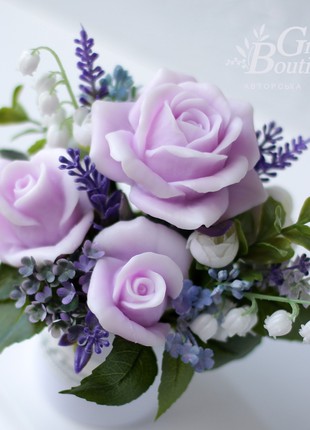Interior bouquet of soap Lilac roses4 photo