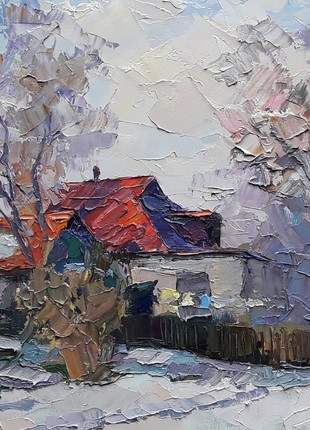 Oil painting House with a red roof Serdyuk Boris Petrovich nSerb3173 photo