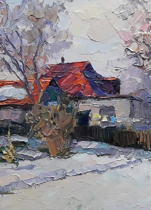 Oil painting House with a red roof Serdyuk Boris Petrovich nSerb3175 photo