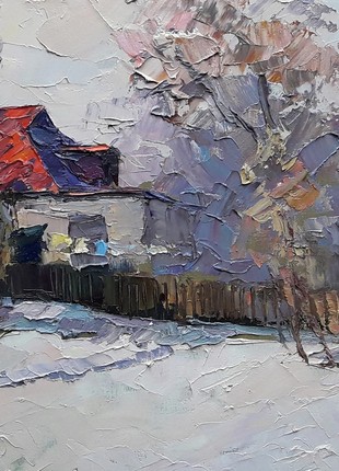 Oil painting House with a red roof Serdyuk Boris Petrovich nSerb3176 photo