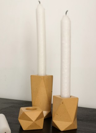 Set of concrete candle holders