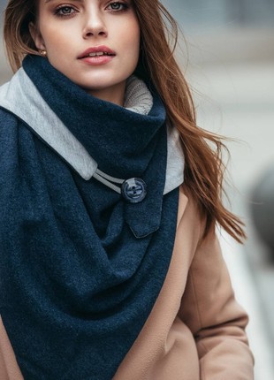 Stylish scarf double-sided scarf ,,,Ukrainian color,,  with original clasp, unisex3 photo
