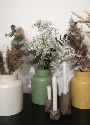 Concrete vase for flowers2 photo