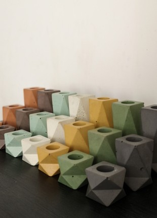 Set of concrete candle holders, in assortment2 photo