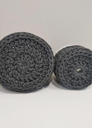 Set of gray baskets, 2 pcs.2 photo