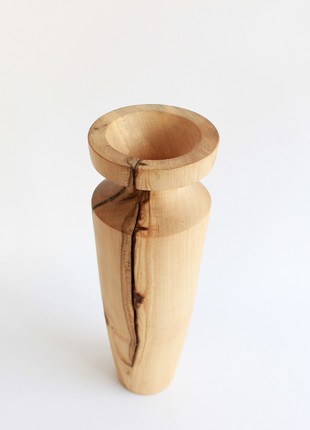 Unique vase handmade,  tall natural wooden dried flower vase, minimalist centerpiece table decor3 photo