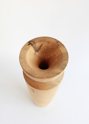 Unique vase handmade,  tall natural wooden dried flower vase, minimalist centerpiece table decor6 photo
