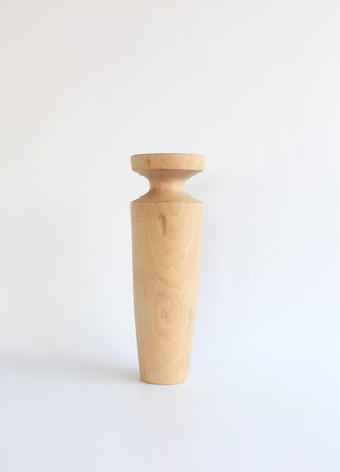 Unique vase handmade,  tall natural wooden dried flower vase, minimalist centerpiece table decor9 photo