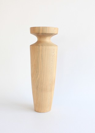 Unique vase handmade,  tall natural wooden dried flower vase, minimalist centerpiece table decor5 photo