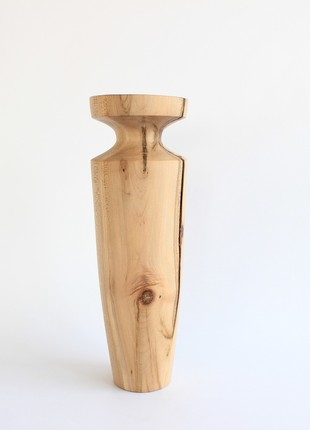 Unique vase handmade,  tall natural wooden dried flower vase, minimalist centerpiece table decor10 photo