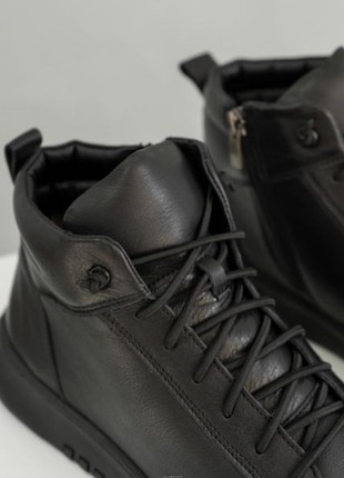 Men's sneakers made of leather with insulation - warm shoes "Sergio 578" for the cold season!6 photo