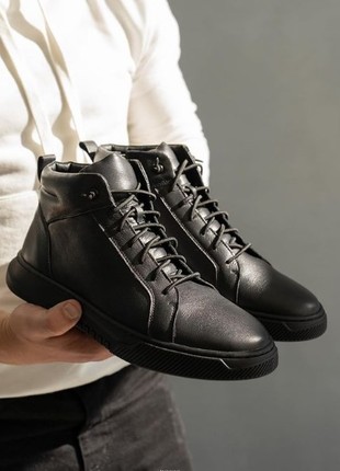 Men's sneakers made of leather with insulation - warm shoes "Sergio 578" for the cold season!3 photo