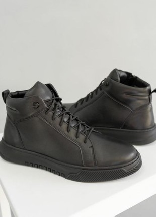 Men's sneakers made of leather with insulation - warm shoes "Sergio 578" for the cold season!5 photo