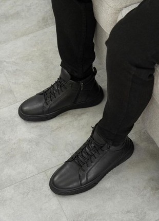 Men's sneakers made of leather with insulation - warm shoes "Sergio 578" for the cold season!8 photo