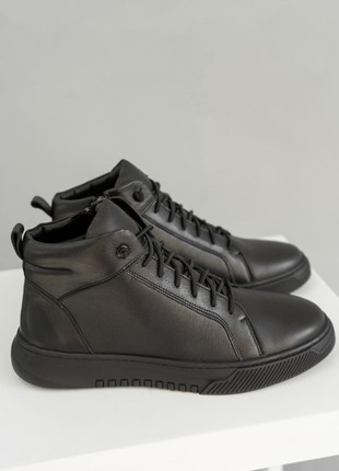 Men's sneakers made of leather with insulation - warm shoes "Sergio 578" for the cold season!9 photo