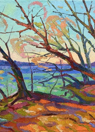 Abstract oil painting autumn coast Peter Tovpev nDobr7781 photo